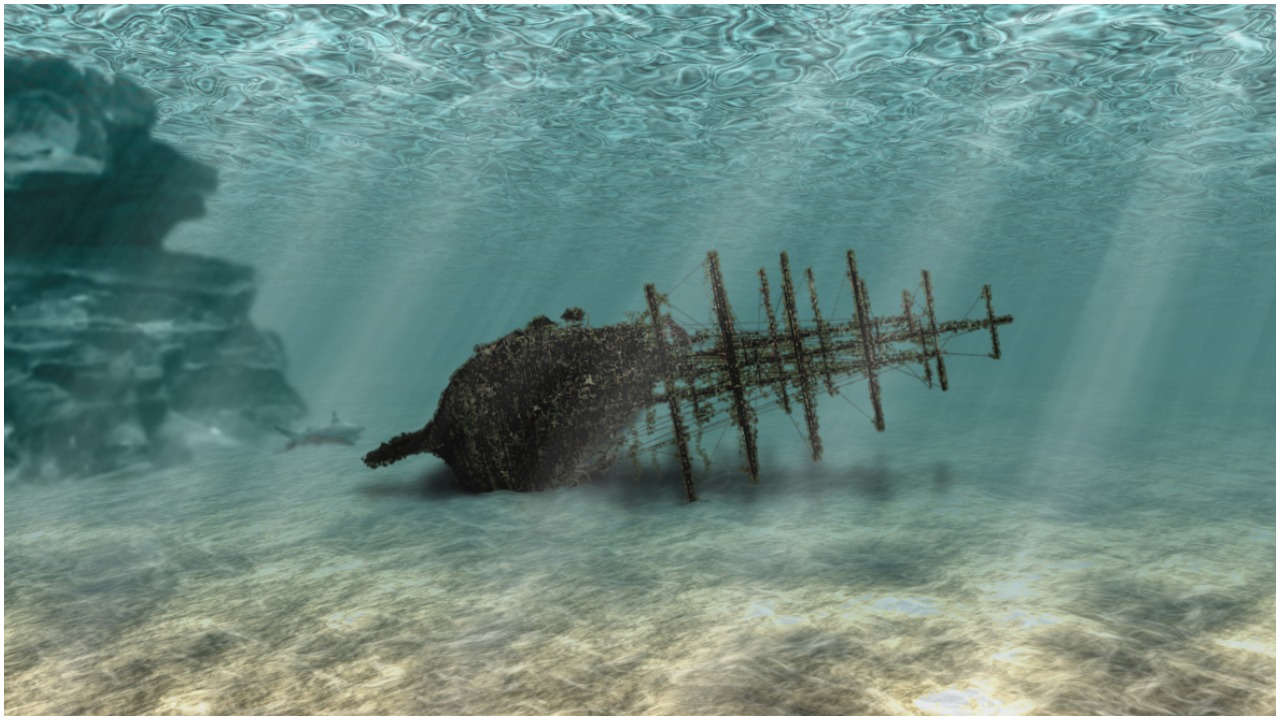 Stock image. NOT the real shipwreck.