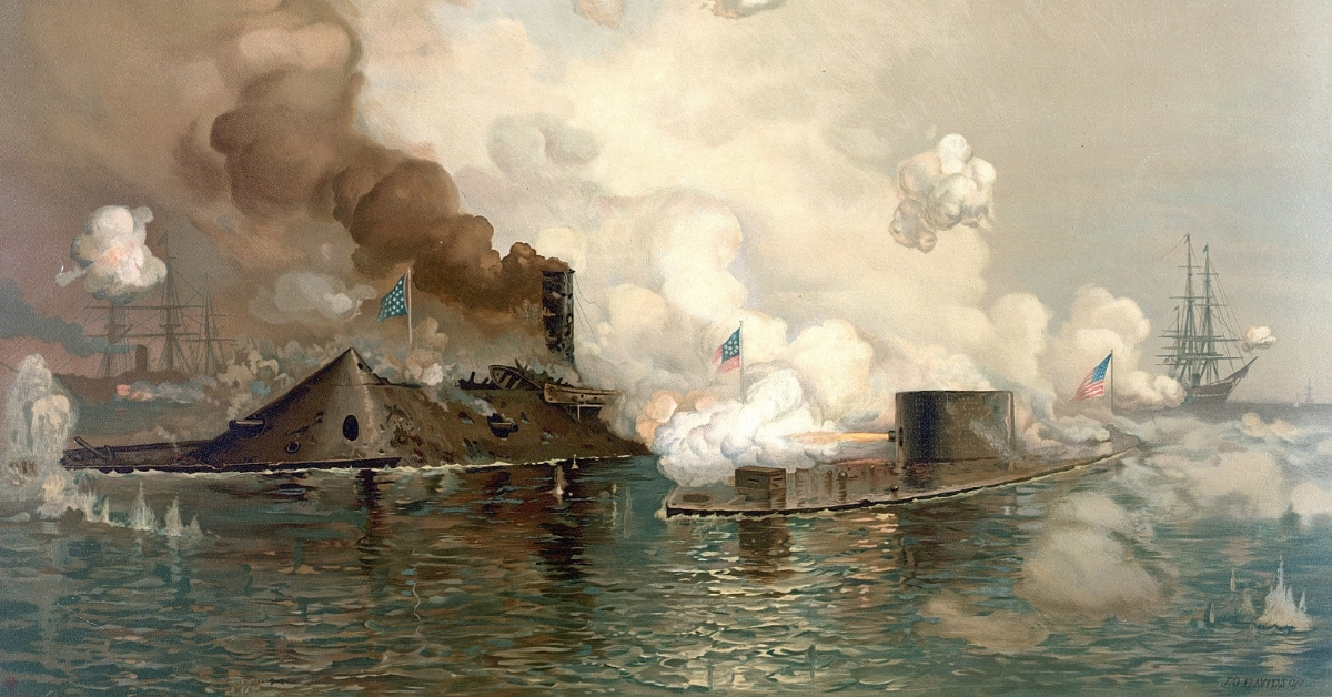 The Monitor and Merrimac: The First Fight Between Ironclad, Louis Prang
