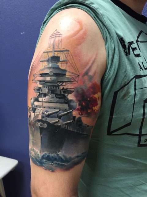 Battleship Tattoo - Dark Templar Tattoo - Pracownia Artystyczna Oświęcim