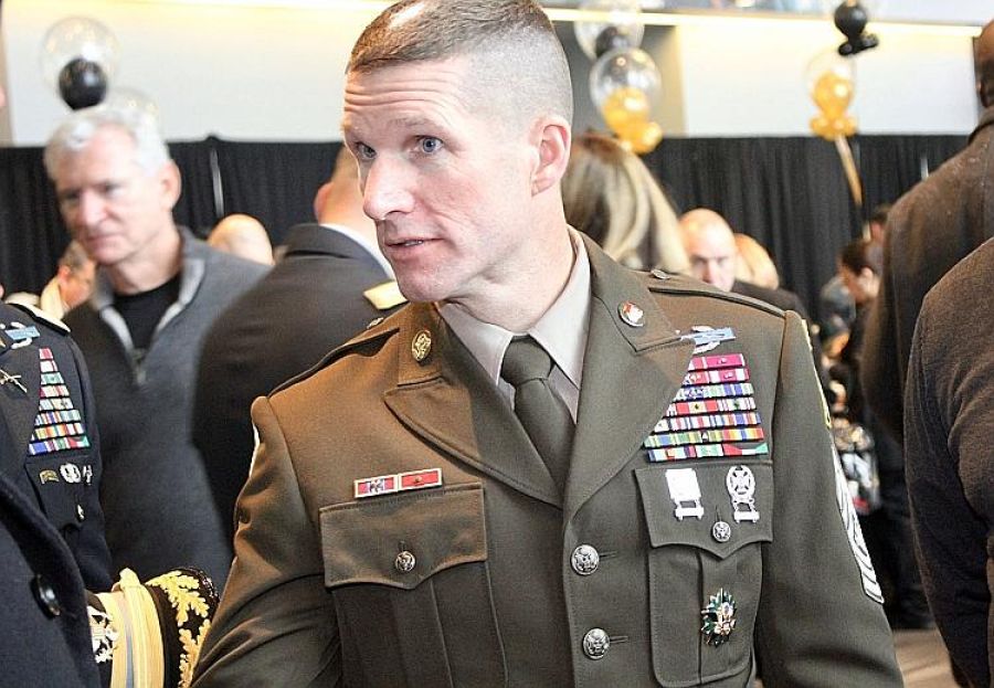 Sergeant Major of the Army Dan Dailey wears the new service uniform at the Army-Navy football game in Philadelphia. U.S. ARMY