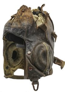 Donaldson’s flak damaged helmet that sold in auction along with his medals. Image by Spink&Son