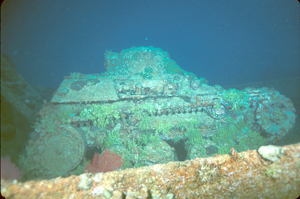 Tankette at Truk Lagoon image by Aquaimages CC BY SA 2.5