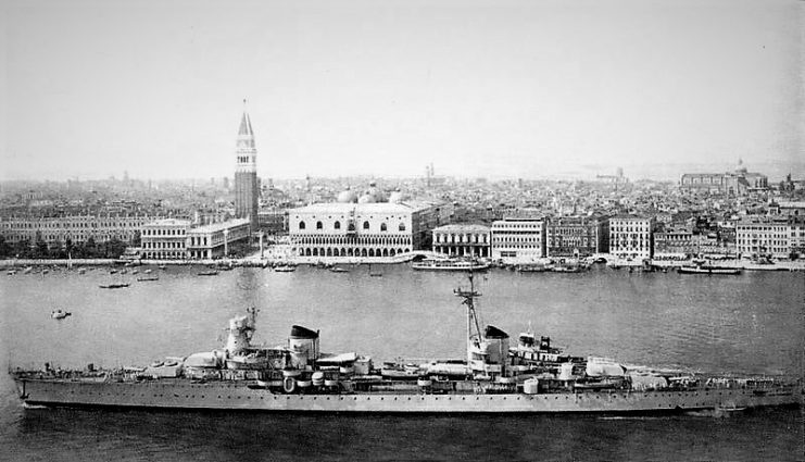 Cruiser Raimondo Montecuccoli in Venice in 1941