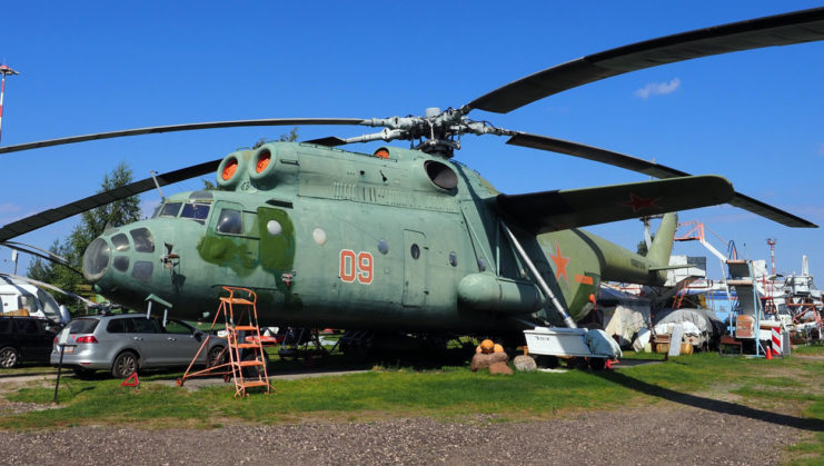 The Mil Mi-6 helicopter (NATO name “Hook”) Riga Air Museum. Picture: Geoff Moore/www.thetraveltrunk.net