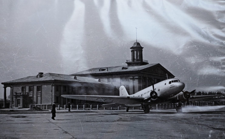 Exterior picture from former days. Spilve Airport, Riga, Latvia.