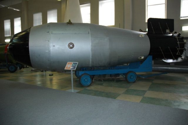 A Tsar Bomb type casing on display at Sarov