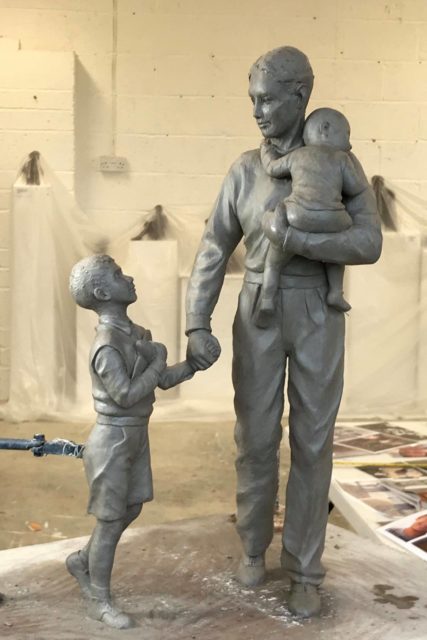 The stunning maquette by Moira Purver, the preliminary model before being sculpted in full scale. Image from Moira Purver Sculpture.