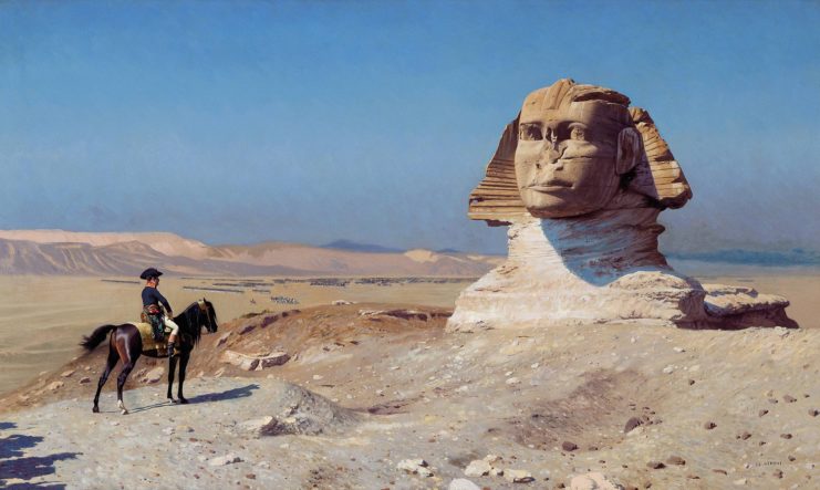 A painting Napoleon Bonaparte by Jean-Léon Gérôme, depicting him during his Egyptian campaign.