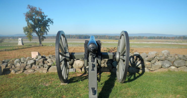 Field of Pickett’s Charge, viewed from north of The Angle, looking west