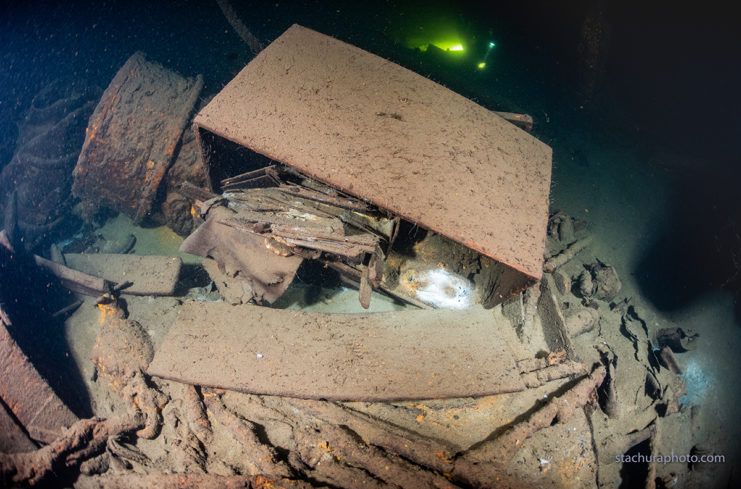 The wreck is in remarkable condition, despite being sat 290 ft below the surface for over 7 decades. Image by Baltictech