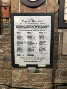 The memorial in St. Saviour’s Church for the soldiers buried there.