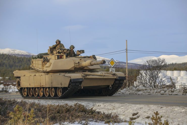 Tanks of 2nd Marine Division during NATO training exercises in 2018.