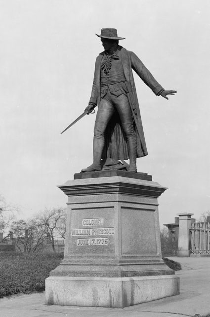 Statue of William Prescott in Charlestown, Massachusetts