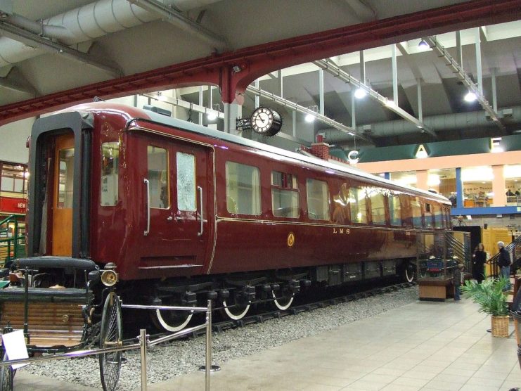 LMS 798, the Royal Saloon of King George VI, an armored carriage used originally by King George VI and then by Winston Churchill. Image by Hugh Llewelyn CC BY-SA 2.0