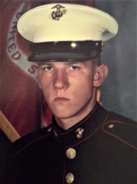 Relford is pictured in his photograph from his boot camp at Marine Corps Recruit Depot in San Diego in 1986. Courtesy of Rob Relford.