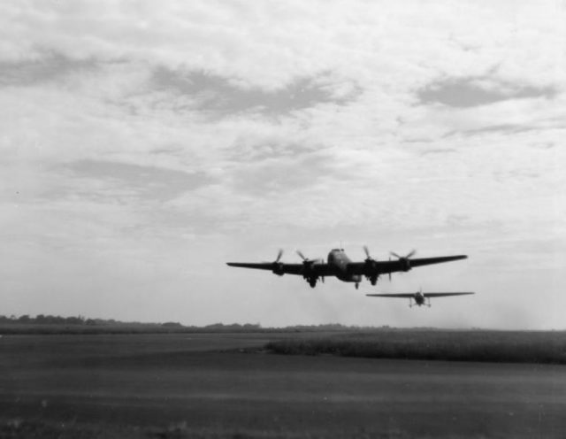 Handley Page Halifax A Mark V Series 1 (Special), EB139 ‘NN’, of No. 295 Squadron RAF based at Holmesley South, getting airborne from Portreath, Cornwall, towing Airspeed Horsa glider LG723 to Tunisia, during Operation BEGGAR: the transit of Halifax/Horsa glider combinations from the United Kingdom to North Africa by units of No. 38 Wing RAF, in preparation for the Operation Husky. [© IWM (CM 6934)]