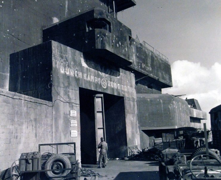 Brest U-boat pens after liberation.