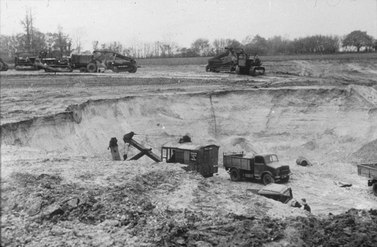 Construction of RAF Andrews Field by the 819th Engineer Battalion (Aviation) of the United States Army during 1942.