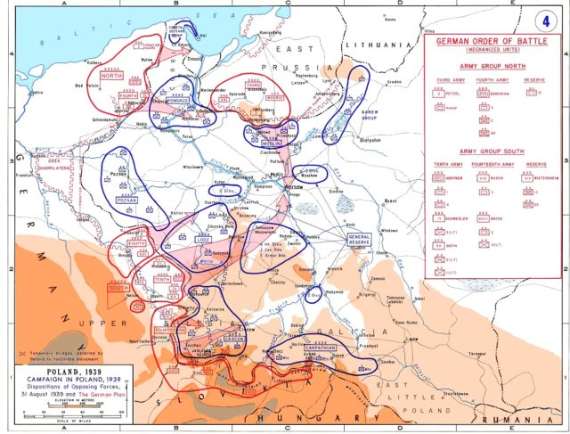 Forces as of 31 August and German plan of attack.