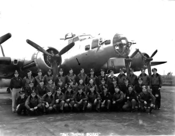 Group photo of pilots and crews from the 482d Bombardment Group – RAF Alconbury, England