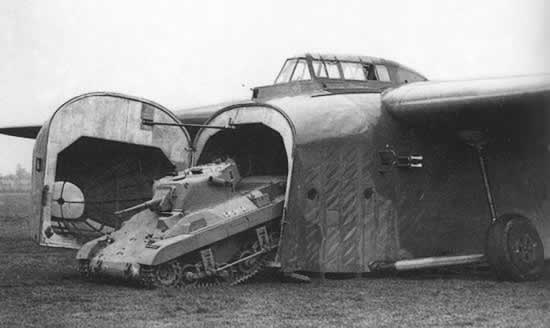 The Hamilcar glider was a large British glider used in WW2. It was large enough to carry small tanks.