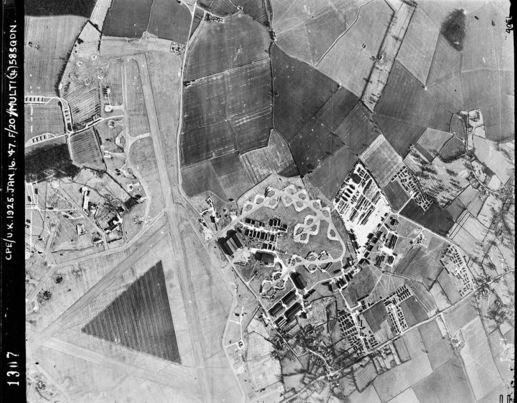 The closed Alconbury Airfield USAAF Station 102 in 1947. Shows both Alconbury Airfield as well as the 2d Strategic Air Depot, Abbots Ripton
