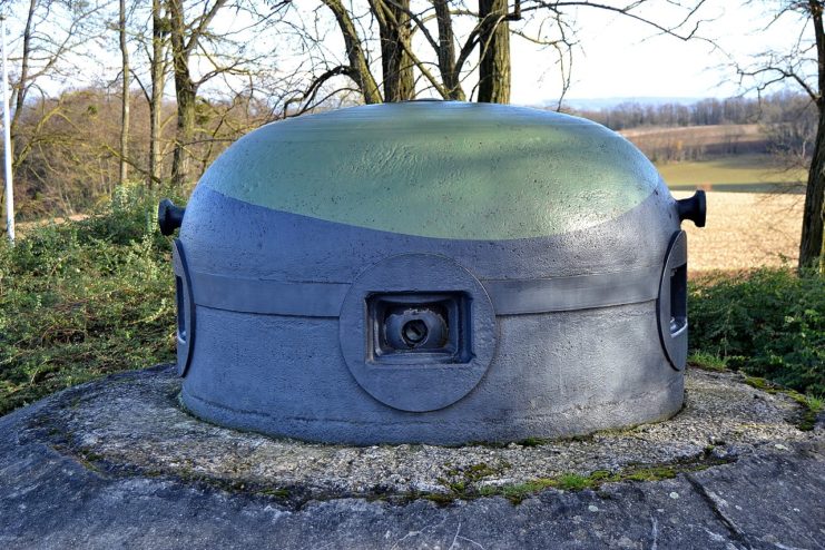 This iron dome is known as a ‘cloche’, or bell in French. These 20 cm thick armored domes were used to observe and defend key areas of the Maginot Line. Image credit – Florival fr CC BY-SA 3.0