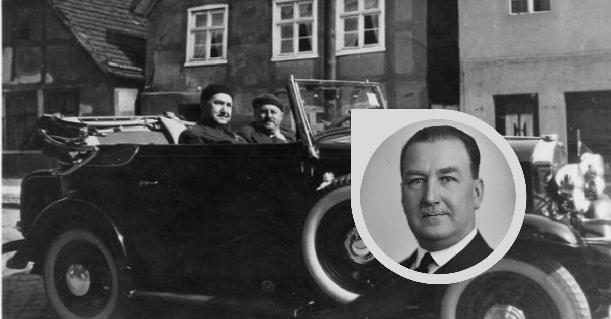 John Job (left) in a French Talbot Drophead Coupe. Picture: The National Archives