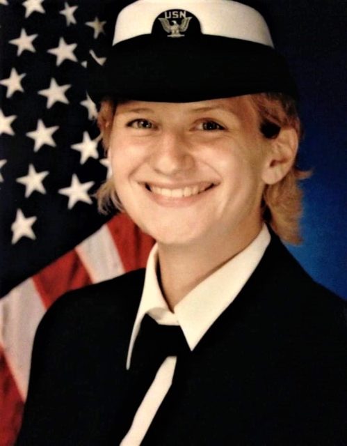 Levasseur is pictured in basic training with the U.S. Navy in Florida in 1988, prior to her assignment to the USS Yosemite. Courtesy of Buffy Lin Levasseur