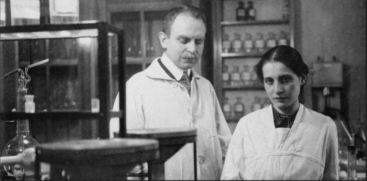 Hahn and Meitner in 1912, two of the pioneers in nuclear fission.