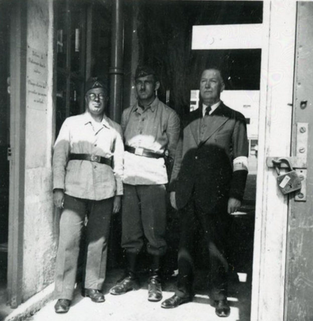 Oswald John Job, right in the french internment camp of St Denis. Picture: The National Archives