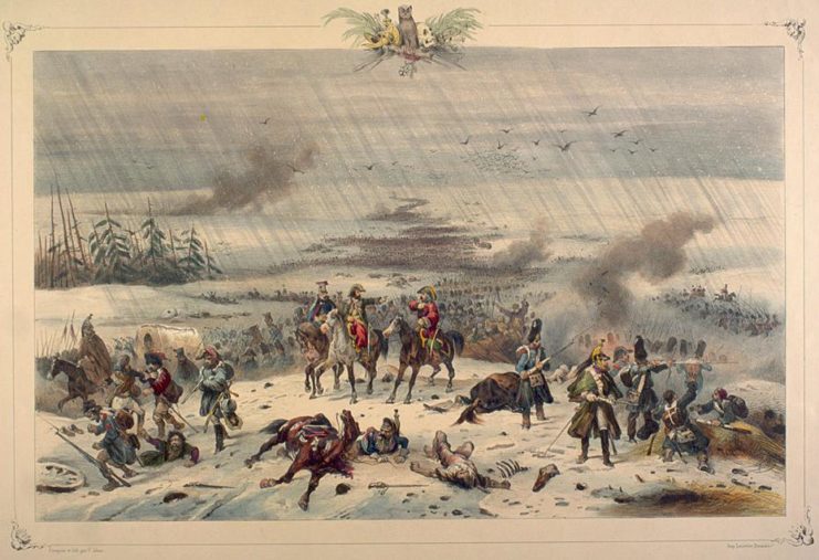 The retreat of Napoleon from Russia, 3 November 1812.