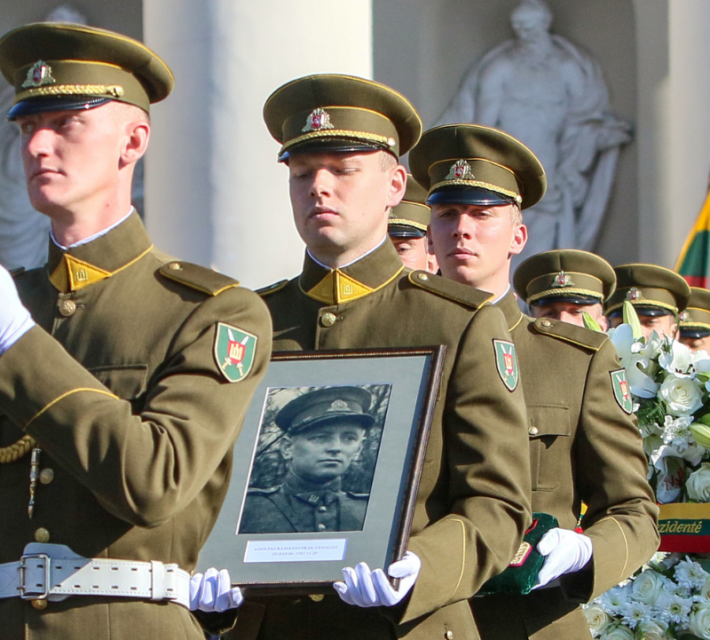 state funeral for Adolfas Ramanauskas in 2018