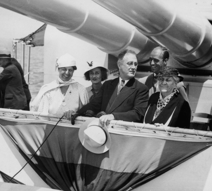 Franklin D. Roosevelt aboard the Indianapolis, 1934. 