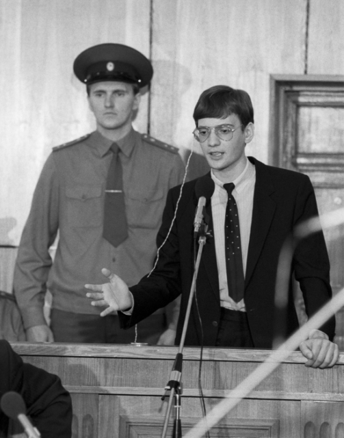 Mathias Rust in Soviet court.