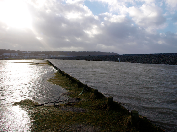 Flooding at Braunton Burrows, 2014.