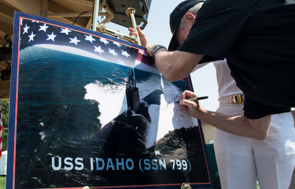 Ship-naming ceremony at the West Idaho state fair, 2015. (Photo Credit: U.S. Navy / MC2 Armando Gonzales / Released)