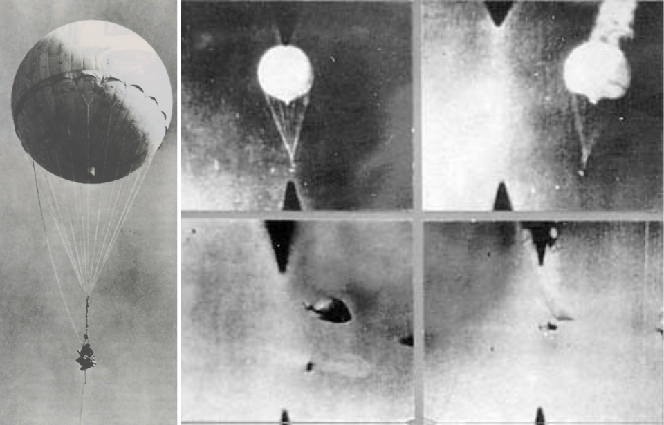 images from WWII of balloon bombs