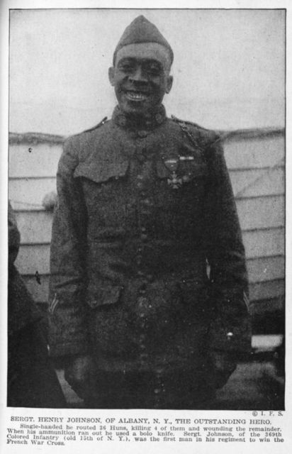 William Henry Johnson standing in his military uniform