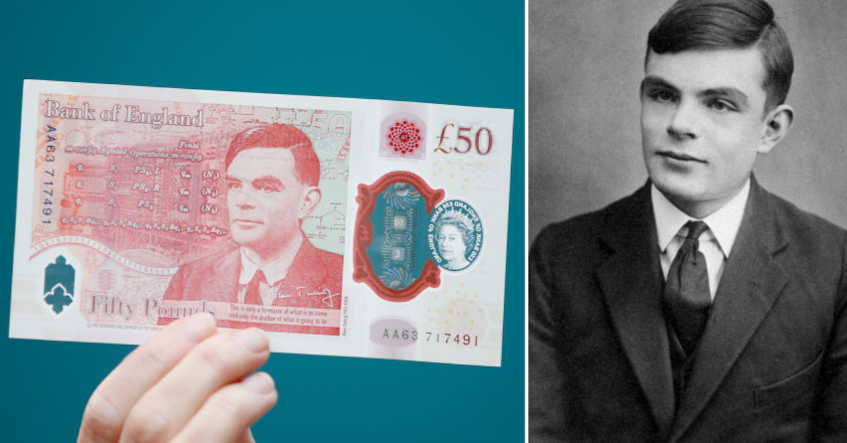 £50 banknote + a portrait of Alan Turing