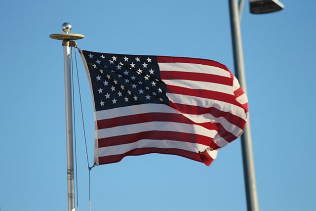 American flag on a pole