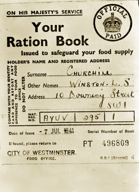 Winston Churchill's ration card 