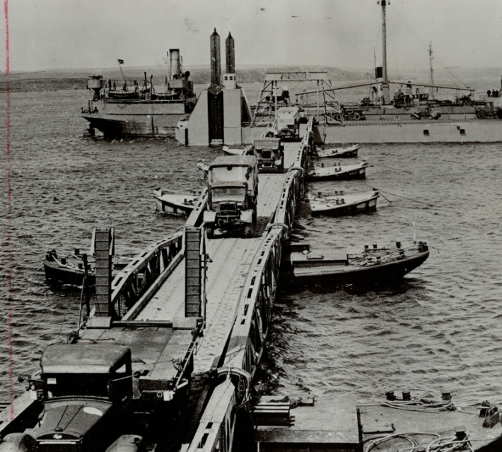 A prototype pierhead tested in preparation for the Mulberry.
