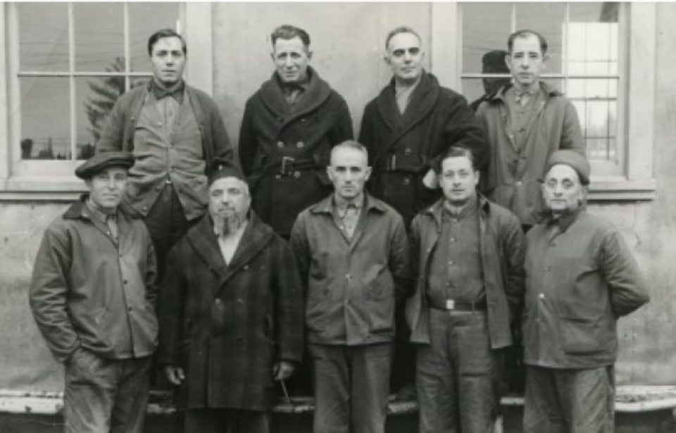 Italian-Canadian men at an internment camp