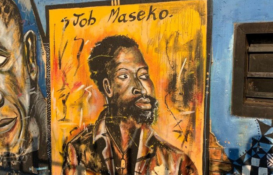 Mural in Springs, South Africa, depicting Job Maseko