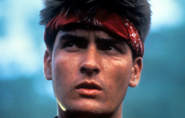 Close-up of Charlie Sheen from Platoon