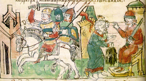 Painting of Igor I of Kiev taking tribute from the Drevlians
