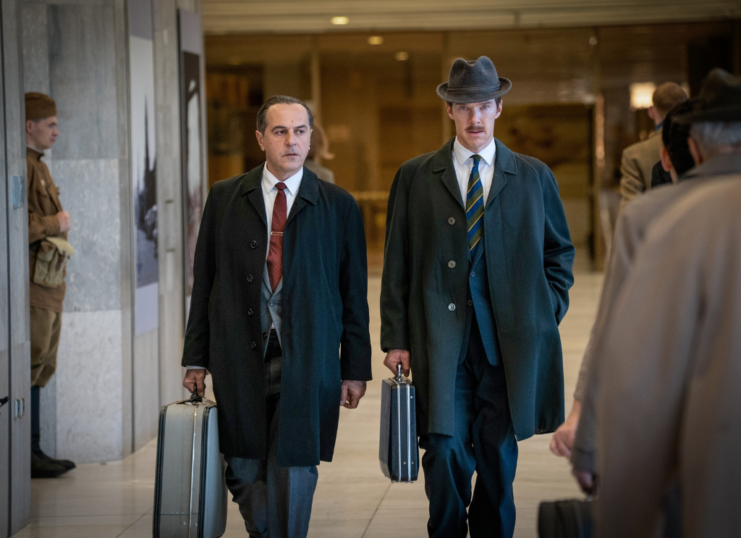 Merab Ninidze and Benedict Cumberbatch in The Courier