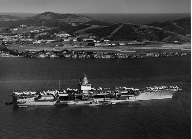 USS Enterprise (CVN-65) anchored off the coast of Guantanamo Bay, Cuba