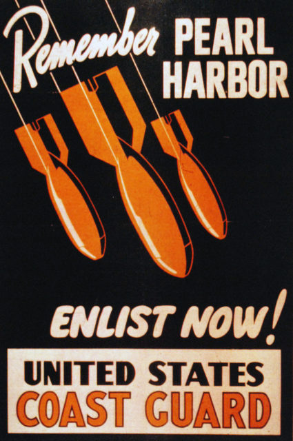 WWII Recruiting Poster "remember pearl harbor - enlist now"